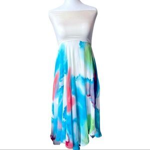 Flowy Summer Strapless Crop Top Dress